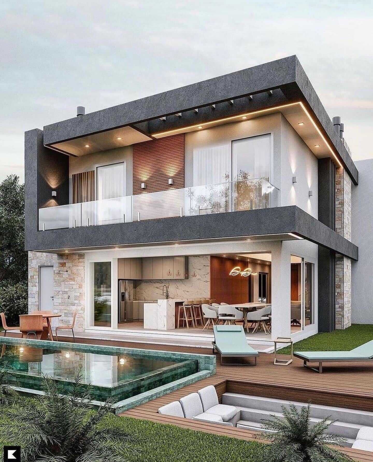 طراحی نمای مدرن برای ویلا